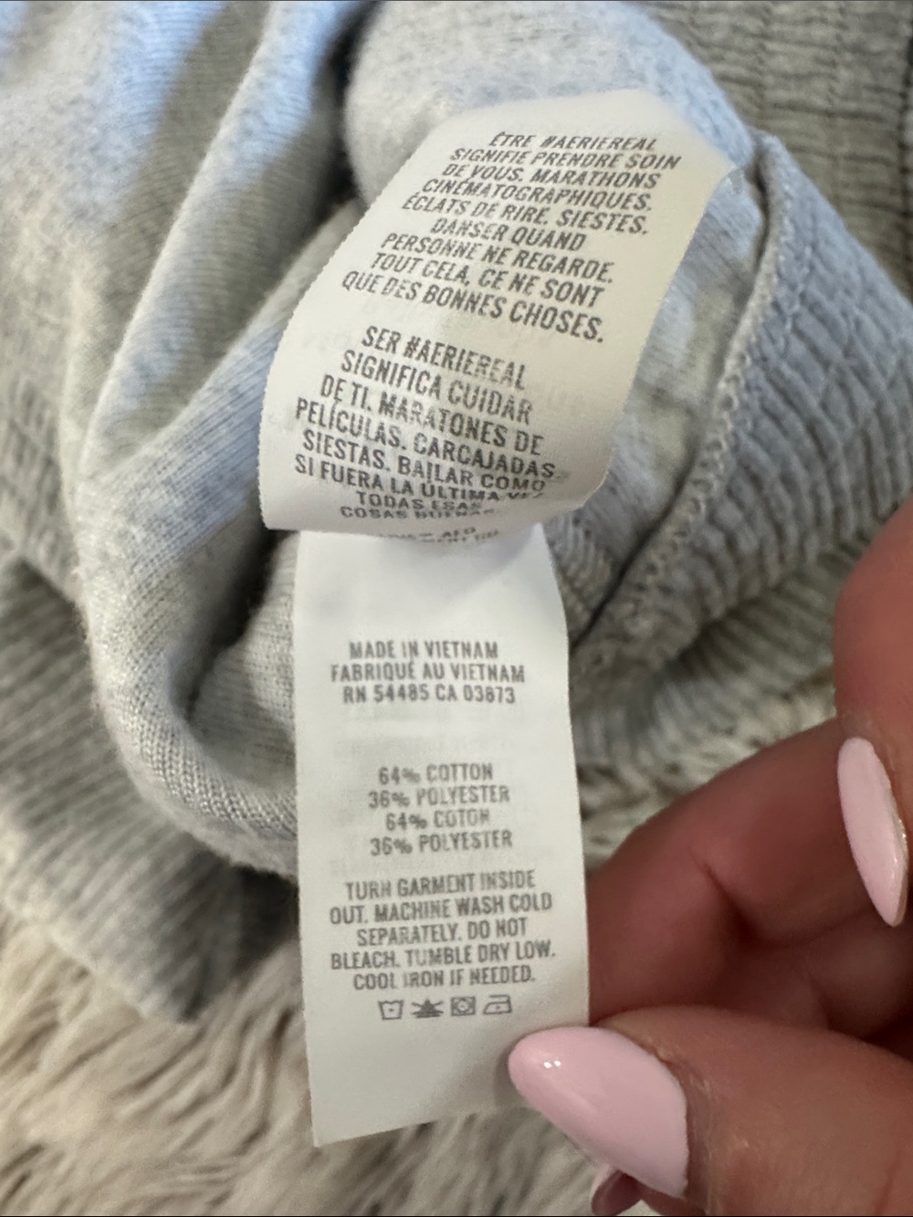 aerie Light Gray Ribbed Cropped Zip Jacket - Picture 7 of 7